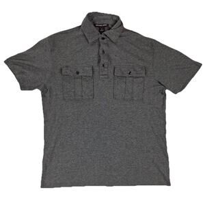 Michael Kors Polo Shirt Mens Small Dark Gray Short Sleeve Cotton Outdoor Casual